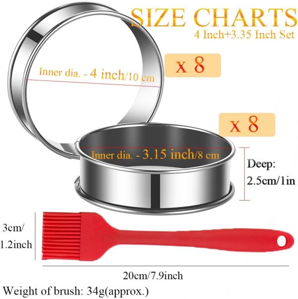 DATANYA English Muffin Rings Stainless Steel Baking Set-1
