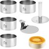 Guowall Stainless Steel Cake Ring Set 4 Inch 3 Inch Heart-0