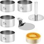 Guowall Stainless Steel Cake Ring Set 4 Inch 3 Inch Heart-0
