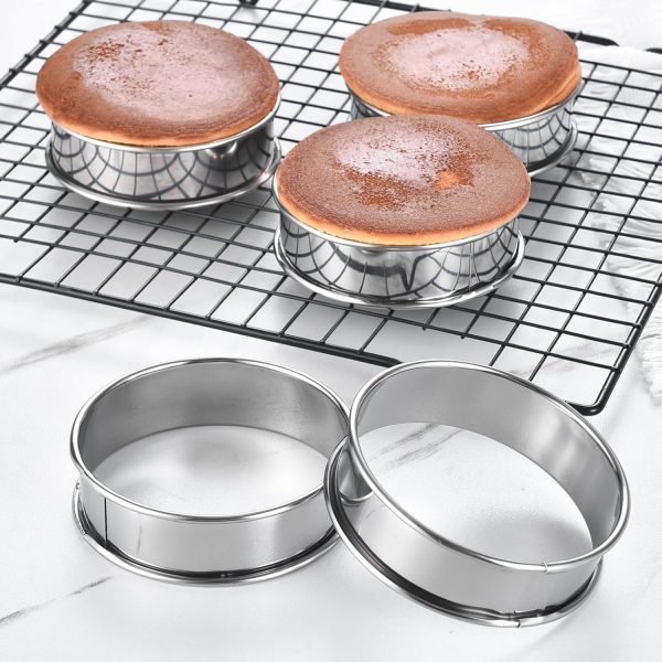 DATANYA English Muffin Rings Stainless Steel Baking Set-4