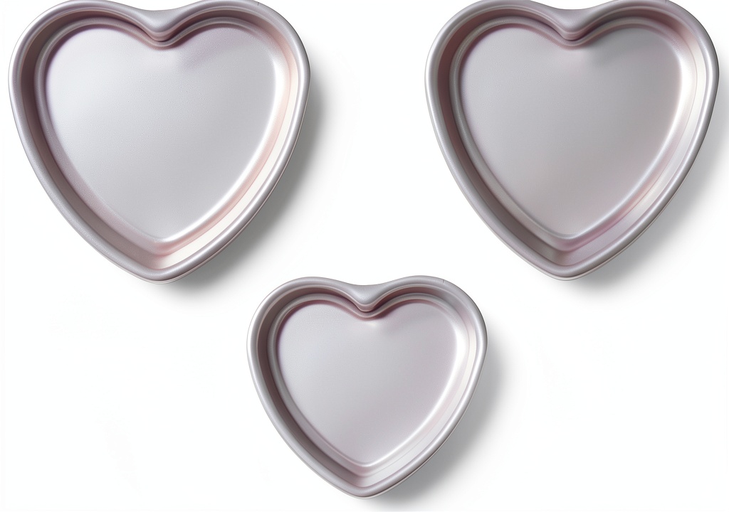 Kefyixc Heart Cake Pan set displayed on a kitchen counter